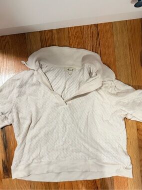 Madewell Cream Short-Sleeve Textured Pullover